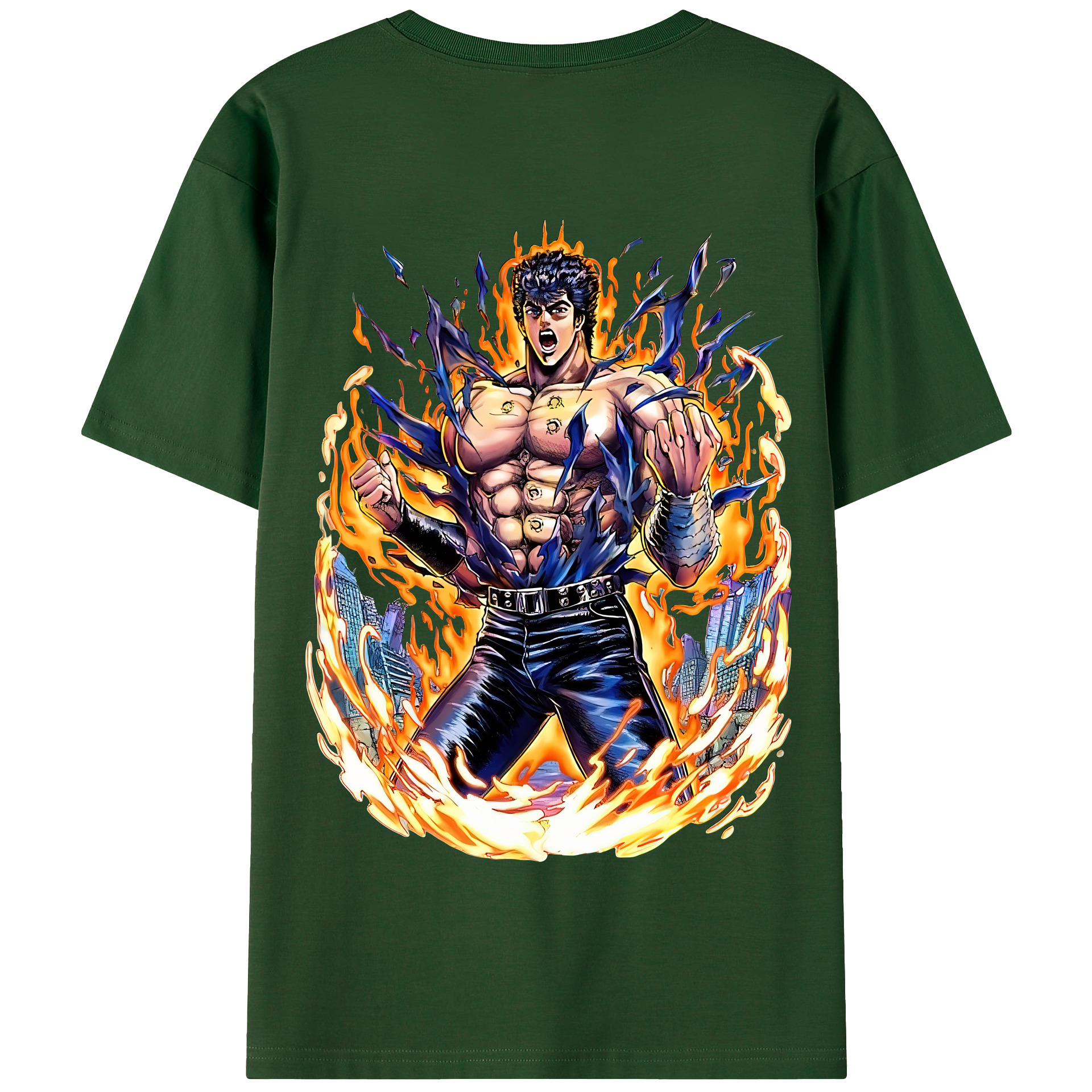 （画像用） 北斗の拳 Fist of the North Star 綿100％半袖Tシャツ（背面プリント）